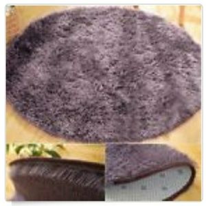 SOLDDDark purple greyish fuzzy rug